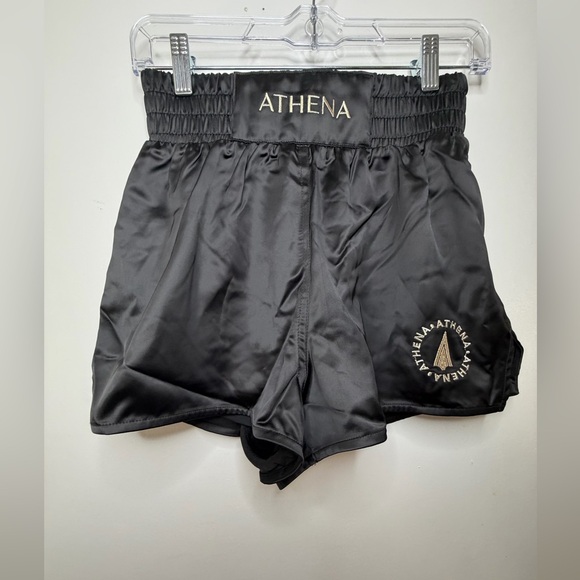 Athena Pants - Athena Women's Black Satin Athletic Shorts